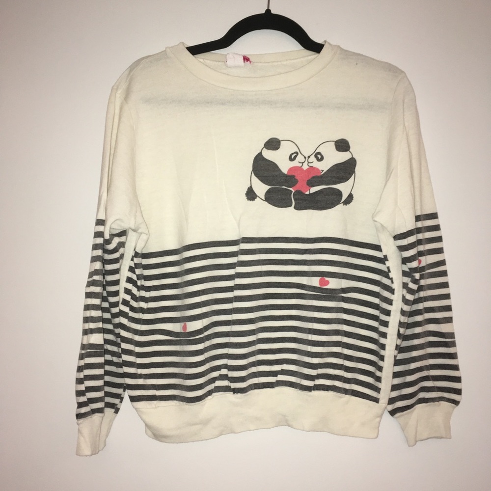 Variety vintage panda striped sweater